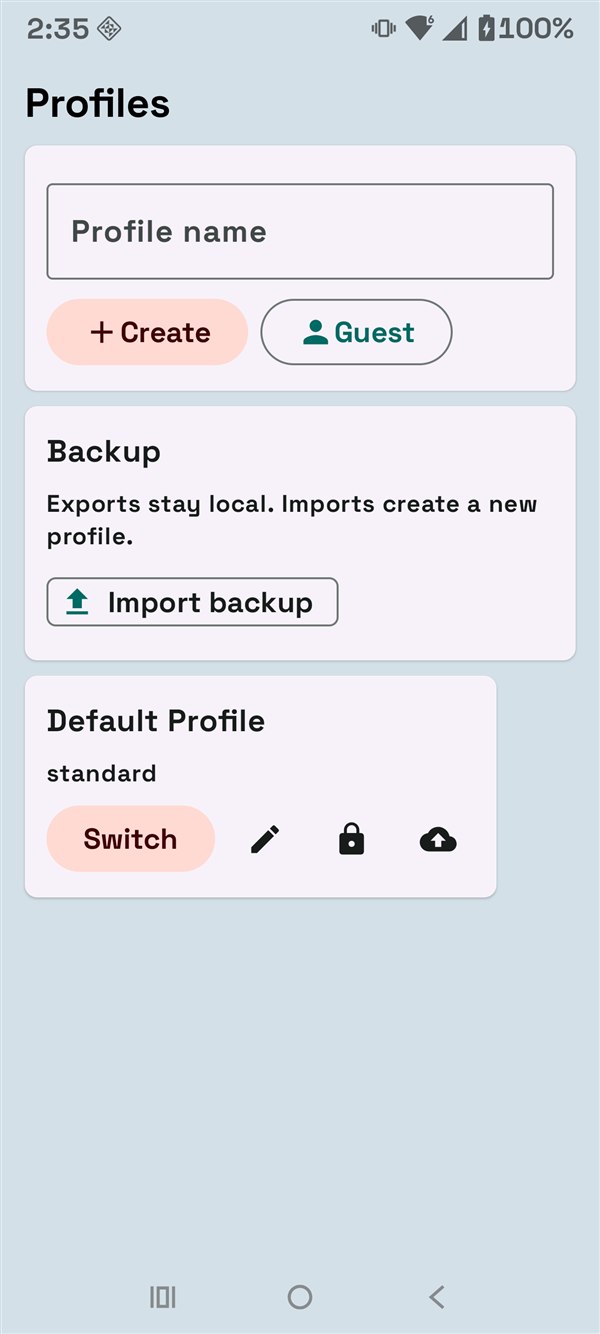 Local browser profiles