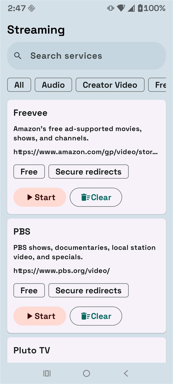 Streaming Hub Free tab