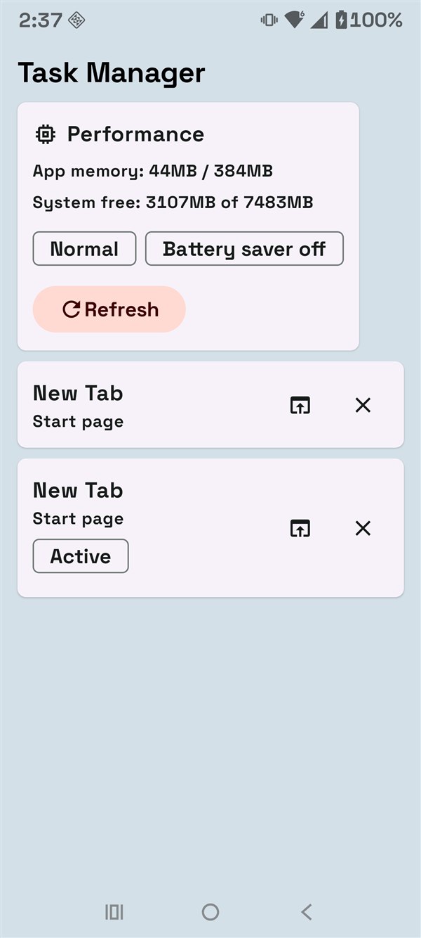 Browser task manager
